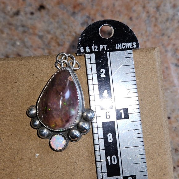 Double Opal Necklace,  Sterling Silver *HOLD* - Picture 5 of 5